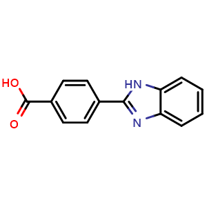 Chemical structure of 4-(1H-Benzimidazol-2-yl)benzoic acid , CAS 66631-29-6, AChemBlock W157555
