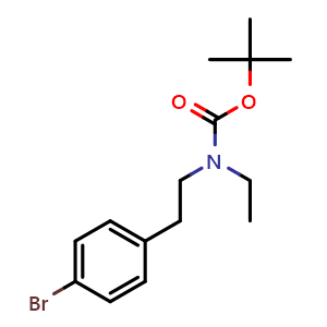 Chemical structure of tert-Butyl 4-Bromophenethyl(ethyl)carbamate , CAS 2386114-04-9, AChemBlock W157556
