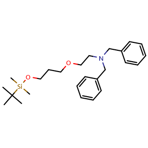 Chemical structure of N,N-Dibenzyl-2-(3-((tert-butyldimethylsilyl)oxy)propoxy)ethanamine , CAS 1802413-90-6, AChemBlock W157564