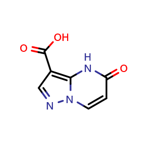 Chemical structure of 5-Oxo-4,5-dihydropyrazolo[1,5-a]pyrimidine-3-carboxylic acid , CAS 1224944-46-0, AChemBlock W157567