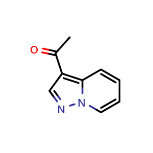 Chemical structure of 1-(Pyrazolo[1,5-a]pyridin-3-yl)ethan-1-one , CAS 59942-95-9, AChemBlock W157570