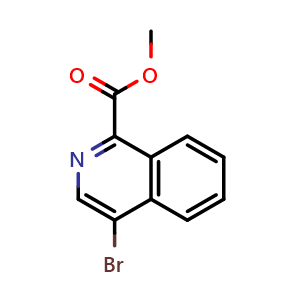 Chemical structure of Methyl 4-bromoisoquinoline-1-carboxylate , CAS 1512077-05-2, AChemBlock W157591