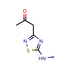 Chemical structure of 1-[5-(Methylamino)-1,2,4-thiadiazol-3-yl]-2-propanone , CAS 257862-97-8, AChemBlock W157612
