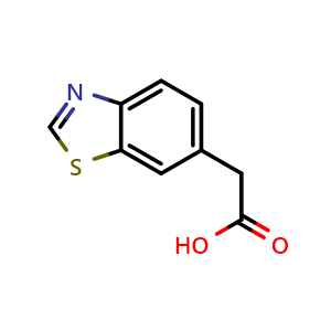 Chemical structure of Benzothiazol-6-ylacetic acid , CAS 98589-45-8, AChemBlock W157633