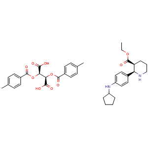 ethyl (2R,3S)-2-(4-(cyclopentylamino)phenyl)piperidine-3-carboxylate (2R,3R)-2,3-bis((4-methylbenzoyl)oxy)succinate
