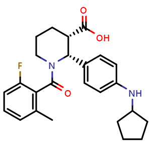 (2R,3S)-2-(4-(cyclopentylamino)phenyl)-1-(2-fluoro-6-methylbenzoyl)piperidine-3-carboxylic acid