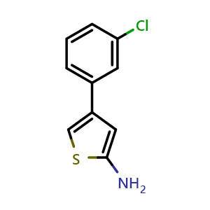 Chemical structure of 4-(3-Chlorophenyl)thiophen-2-amine , CAS 1392042-82-8, AChemBlock W157659