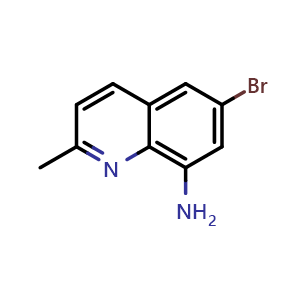 Chemical structure of 6-Bromo-8-aminoquinaldine , CAS 61854-65-7, AChemBlock W157675