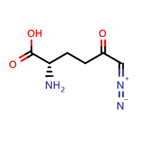 Chemical structure of 6-Diazo-5-oxo-L-nor-Leucine , CAS 157-03-9, AChemBlock W157677