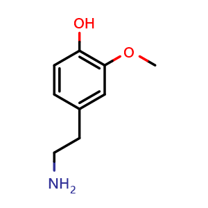 Chemical structure of 3-Methoxytyramine , CAS 554-52-9, AChemBlock W157680