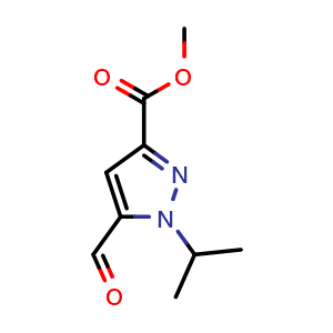 Chemical structure of Methyl 5-formyl-1-isopropyl-1H-pyrazole-3-carboxylate , CAS 617709-79-2, AChemBlock W157687