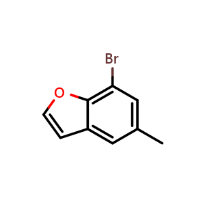 Chemical structure of 7-Bromo-5-methylbenzofuran , CAS 35700-48-2, AChemBlock W157705