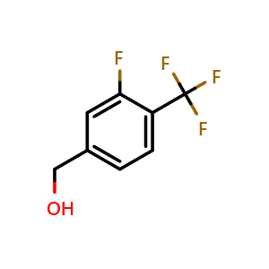 Chemical structure of (3-Fluoro-4-(trifluoromethyl)phenyl)methanol , CAS 230295-16-6, AChemBlock W157708