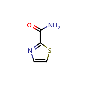 Chemical structure of 1,3-Thiazole-2-carboxamide , CAS 16733-85-0, AChemBlock W157730