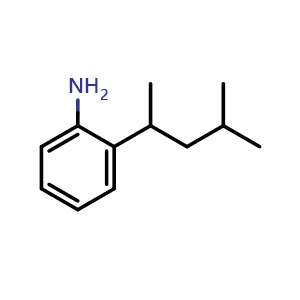 Chemical structure of 2-(1,3-Dimethylbutyl)benzenamine , CAS 203448-76-4, AChemBlock W157738