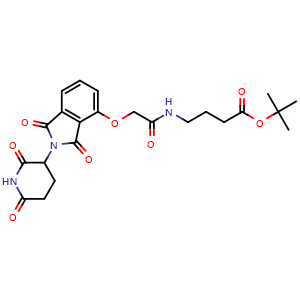 Chemical structure of tert-butyl 4-(2-((2-(2,6-dioxopiperidin-3-yl)-1,3-dioxoisoindolin-4-yl)oxy)acetamido)butanoate , CAS 2435783-77-8, AChemBlock W157758