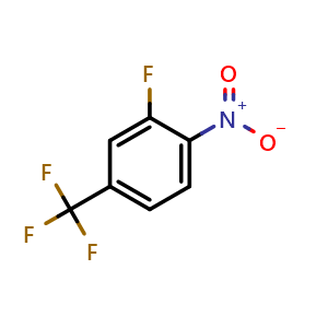 Chemical structure of 3-Fluoro-4-nitrobenzotrifluoride , CAS 402-12-0, AChemBlock W157764