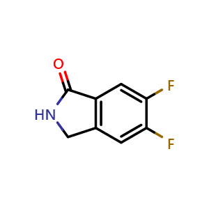 Chemical structure of 5,6-Difluoro-2,3-dihydro-1H-isoindol-1-one , CAS 1192040-50-8, AChemBlock W157792