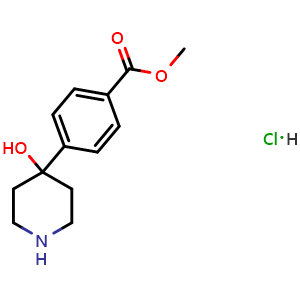 Chemical structure of Methyl 4-(4-hydroxypiperidin-4-yl)benzoate hydrochloride , CAS 2444880-53-7, AChemBlock W157823