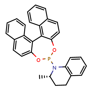 Chemical structure of (2S)-1-(11bS)-Dinaphtho[2,1-d:1',2'-f][1,3,2]dioxaphosphepin-4-yl-1,2,3,4-tetrahydro-2-methylquinoline , CAS 1619901-87-9, AChemBlock W157851