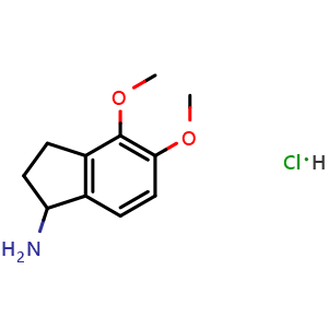 Chemical structure of 4,5-Dimethoxy-2,3-dihydro-1H-inden-1-amine hydrochloride , CAS 168902-75-8, AChemBlock W157863