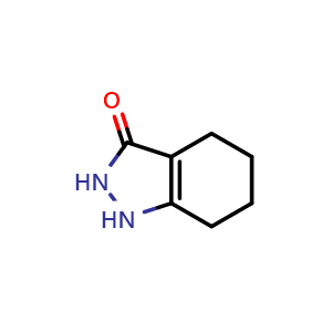 Chemical structure of 4,5,6,7-Tetrahydro-1H-indazol-3(2H)-one , CAS 4344-73-4, AChemBlock W157866