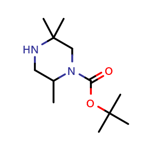 Chemical structure of tert-Butyl 2,5,5-trimethylpiperazine-1-carboxylate , CAS 308109-96-8, AChemBlock W157867