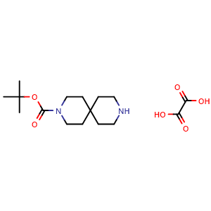 Chemical structure of tert-Butyl 3,9-diazaspiro[5 5]undecane-3-carboxylate oxalate , CAS 2448267-91-0, AChemBlock W157881