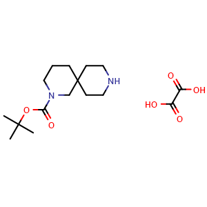 Chemical structure of tert-Butyl 2,9-diazaspiro[5 5]undecane-2-carboxylate oxalate , CAS 1956355-34-2, AChemBlock W157882