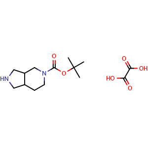 Chemical structure of tert-Butyl octahydro-5H-pyrrolo[3,4-c]pyridine-5-carboxylate oxalate , CAS 2437438-10-1, AChemBlock W157886
