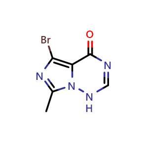 Chemical structure of 5-Bromo-7-methylimidazo[5,1-f][1,2,4]triazin-4(1H)-one , CAS 1636161-67-5, AChemBlock W157896