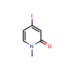 Chemical structure of 4-Iodo-1-methylpyridin-2(1H)-one , CAS 889865-47-8, AChemBlock W157916