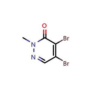 Chemical structure of 4,5-dibromo-2-methyl-2,3-dihydropyridazin-3-one , CAS 13645-74-4, AChemBlock W157917