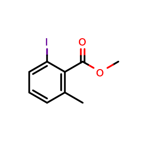 Chemical structure of Methyl 2-iodo-6-methylbenzoate , CAS 103440-55-7, AChemBlock W157918