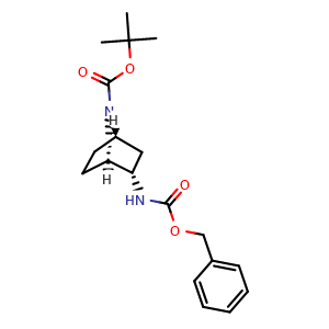 Chemical structure of (1R,2S,4S)-tert-Butyl 2-(((benzyloxy)carbonyl)amino)-7-azabicyclo[2 2 1]heptane-7-carboxylate , CAS 500556-95-6, AChemBlock W157935