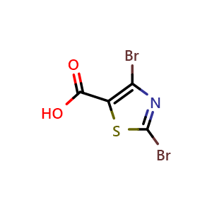 Chemical structure of 2,4-Dibromothiazole-5-carboxylic acid , CAS 139669-96-8, AChemBlock W157943