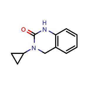 Chemical structure of 3-cyclopropyl-1,4-dihydroquinazolin-2-one , CAS 1243325-01-0, AChemBlock W157956