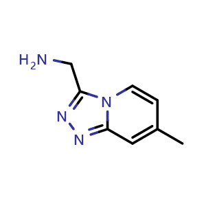 Chemical structure of (7-Methyl-[1,2,4]triazolo[4,3-a]pyridin-3-yl)methanamine , CAS 1020033-70-8, AChemBlock W157959