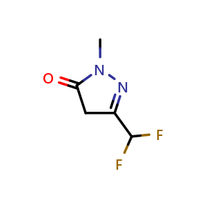 Chemical structure of 3-(Difluoromethyl)-1-methyl-1H-pyrazol-5(4H)-one , CAS 1048018-91-2, AChemBlock W157961