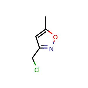 Chemical structure of 3-(Chloromethyl)-5-methylisoxazole , CAS 35166-37-1, AChemBlock W157992