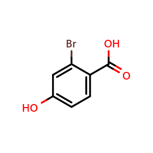 Chemical structure of 2-Bromo-4-hydroxybenzoic acid , CAS 28547-28-6, AChemBlock W158006