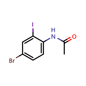 Chemical structure of N-(4-Bromo-2-iodophenyl)acetamide , CAS 562080-91-5, AChemBlock W158018