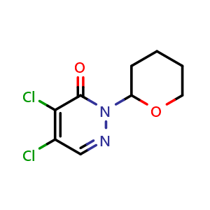 Chemical structure of 4,5-Dichloro-2-(oxan-2-yl)pyridazin-3-one , CAS 173206-13-8, AChemBlock W158024