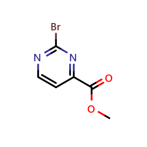 Chemical structure of Methyl 2-bromopyrimidine-4-carboxylate , CAS 1209459-78-8, AChemBlock W158054