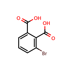 Chemical structure of 3-bromophthalic acid , CAS 116-69-8, AChemBlock W158057