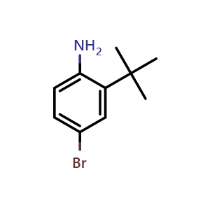 Chemical structure of 4-Bromo-2-tert-butylaniline , CAS 850012-44-1, AChemBlock W158064