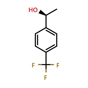 Chemical structure of (S)-1-(4-(Trifluoromethyl)phenyl)ethanol , CAS 99493-93-3, AChemBlock W158065