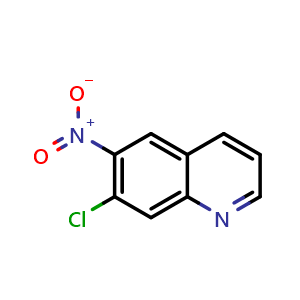 Chemical structure of 7-Chloro-6-nitroquinoline , CAS 58416-31-2, AChemBlock W158071