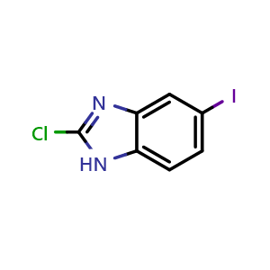 Chemical structure of 2-Chloro-5-iodo-1H-benzo[d]imidazole , CAS 256518-97-5, AChemBlock W158075