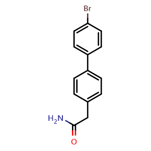 Chemical structure of 4'-Bromo[1,1'-biphenyl]-4-acetamide , CAS 77529-38-5, AChemBlock W158077